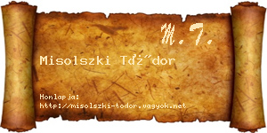 Misolszki Tódor névjegykártya